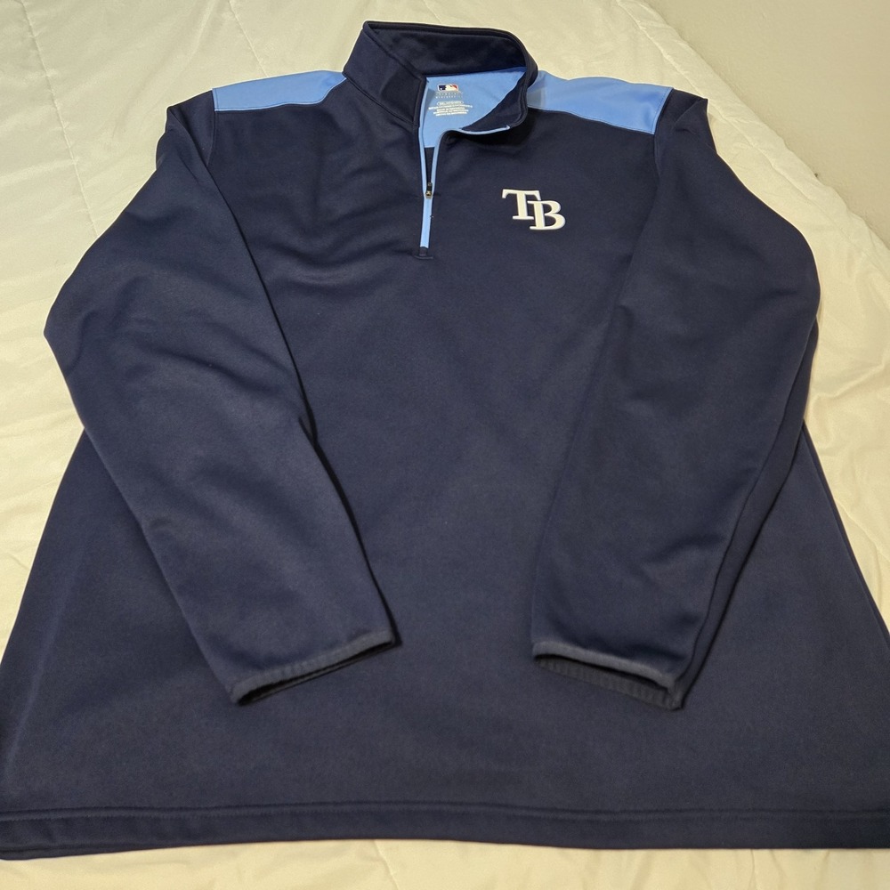 Tampa Bay Rays MLB Baseball Long Sleeve Quarter Zip Pullover Size 2X